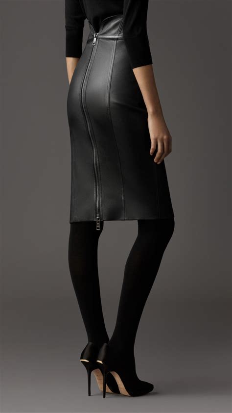 leather pencil skirt burberry exposed zipper|Burberry Cutout Leather Pencil Skirt on SALE .